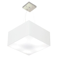 Pendente Quadrado Md-4197 Cúpula em Tecido 25-45x45cm Branco - Bivolt