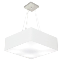 Pendente Quadrado Md-4198 Cúpula em Tecido 15-60x60cm Branco - Bivolt