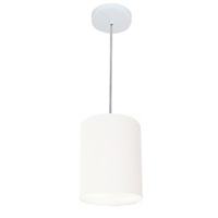 Pendente Cilíndrico Md-4012 Cúpula em Tecido 18x25cm Branco - Bivolt