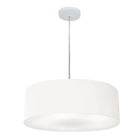 Pendente Cilíndrico Md-4254 Cúpula em Tecido 45x15cm Branco - Bivolt