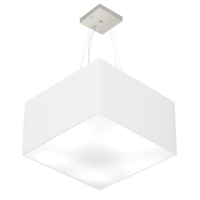 Pendente Quadrado Md-4075 Cúpula em Tecido 30-50x50cm Branco - Bivolt