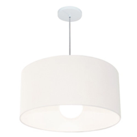 Pendente Cilíndrico Md-4208 Cúpula em Tecido 55x30cm Branco - Bivolt