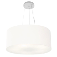 Pendente Cilíndrico Md-4047 Cúpula em Tecido 50x21cm Branco - Bivolt