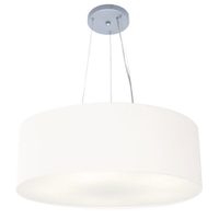 Pendente Cilíndrico Md-4070 Cúpula em Tecido 80x30cm Branco - Bivolt