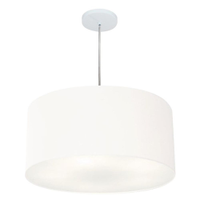 Pendente Cilíndrico Md-4219 Cúpula em Tecido 55x25cm Branco - Bivolt