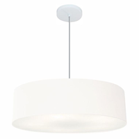 Pendente Cilíndrico Md-4218 Cúpula em Tecido 55x15cm Branco - Bivolt