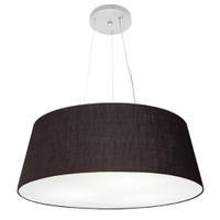 Pendente Cone Md-4002 Cúpula em Tecido 21-60x50cm Preto - Bivolt