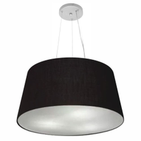 Pendente Cone Md-4063 Cúpula em Tecido 30-60x50cm Preto - Bivolt