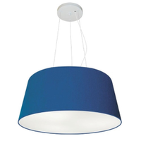 Pendente Cone Md-4048 Cúpula em Tecido 21-50x40cm Azul Marinho - Bivolt