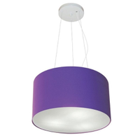 Pendente Cilíndrico Md-4009 Cúpula em Tecido 40x21cm Roxo - Bivolt