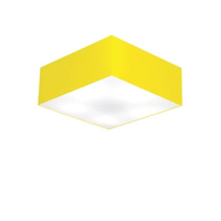 Plafon Quadrado Md-3001 Cúpula em Tecido 12/35x35cm Amarelo - Bivolt