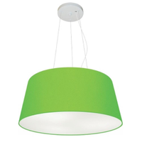 Pendente Cone Md-4048 Cúpula em Tecido 21-50x40cm Verde Limão - Bivolt