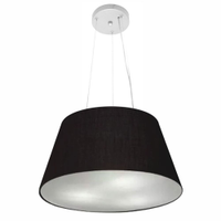 Pendente Cone Md-4001 Cúpula em Tecido 21-40x30cm Preto - Bivolt