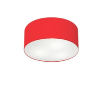 Plafon Cilíndrico Md-3010 Cúpula em Tecido 30x12cm Vermelho - Bivolt