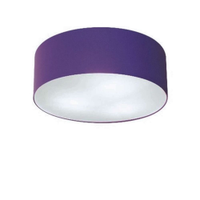 Plafon Cilíndrico Md-3005 Cúpula em Tecido 40x12cm Roxo - Bivolt