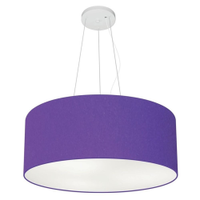 Pendente Cilíndrico Md-4047 Cúpula em Tecido 50x21cm Roxo - Bivolt