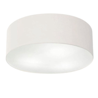 Plafon Cilíndrico Md-3057 Cúpula em Tecido 55x15cm Branco - Bivolt