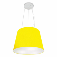 Pendente Cone Md-4152 Cúpula em Tecido 30/40x30cm Amarelo - Bivolt