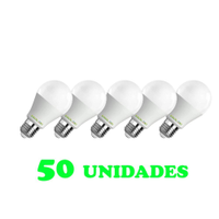 50 Lampadas Bulbo E27 15W Ed Bivolt Policarbonato Leitosa Branco