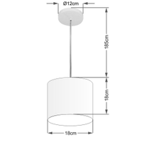 Pendente Cilíndrico Md-4046 Cúpula em Tecido 18x18cm Palha - Bivolt