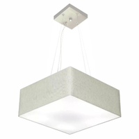 Pendente Quadrado Md-4194 Cúpula em Tecido 12-40x40cm Rústico Cinza - Bivolt