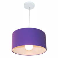 Pendente Cilíndrico Md-4031 Cúpula em Tecido 40x21cm Roxo - Bivolt