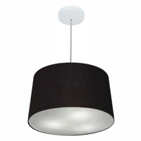 Pendente Cone Md-4156 Cúpula em Tecido 30/45x40cm Preto - Bivolt