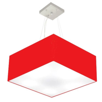 Pendente Quadrado Md-4071 Cúpula em Tecido 30-70x70cm Vermelho - Bivolt