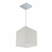 Pendente Quadrado Md-4224 Cúpula em Tecido 16/16x16cm Branco - Bivolt