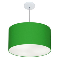 Pendente Cilíndrico Md-4101 Cúpula em Tecido 60x30cm Verde Folha - Bivolt