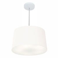 Pendente Cone Md-4156 Cúpula em Tecido 30/45x40cm Branco - Bivolt