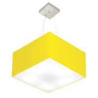 Pendente Quadrado Md-4075 Cúpula em Tecido 30-50x50cm Amarelo - Bivolt