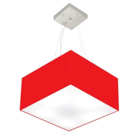 Pendente Quadrado Md-4005 Cúpula em Tecido 21-35x35cm Vermelho - Bivolt