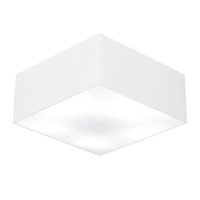 Plafon Quadrado Md-3053 Cúpula em Tecido 21/60x60cm Branco - Bivolt