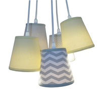 Lustre Pendente Baby Chevron Cinza e Amarelo Bebê