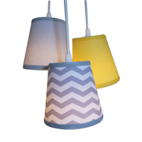 Lustre Pendente Bebê Chevron Triplo Crie Casa