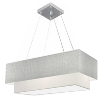 Pendente Duplo Retangular Vivare Md-4322 Cúpula em Tecido 99x40cm x 80x30cm CZ/BR - Bivolt