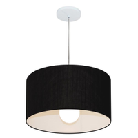 Pendente Cilíndrico Md-4202 Cúpula em Tecido 40x25cm Preto - Bivolt