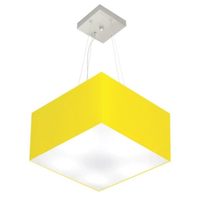 Pendente Quadrado Md-4005 Cúpula em Tecido 21-35x35cm Amarelo - Bivolt