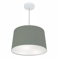 Pendente Cone Md-4156 Cúpula em Tecido 30/45x40cm Cinza Escuro - Bivolt