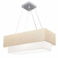 Pendente Duplo Retangular Vivare Md-4138 Cúpula em Tecido 70x30cm x 60x25cm LLA/BR - Bivolt