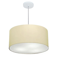 Pendente Cilíndrico Md-4243 Cúpula em Tecido 45x25cm Algodão Crú - Bivolt