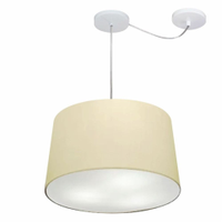 Pendente Cone Com Desvio Md-4277 Cúpula 30/40x45cm Algodão Crú - Bivolt