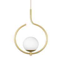 Pendente Lustre On Loop DOURADO com globo de vidro BRANCO