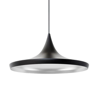 Luminária pendente Tom Dixon Beat Wide Chapéu Preto com interior branco