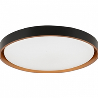 Plafon Led Montana Sobrepor Preto E Dourado - Hevvy