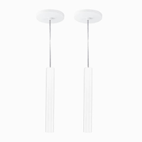 Kit 2 Pendente Tubo Palito Moderno 30cm - Branco