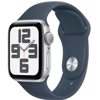 Apple Watch SE (GPS 40 mm) Caixa Prateada de Alumínio Pulseira Esportiva Azul-tempestade PM