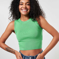 Blusa Cropped Em Tricô Liso