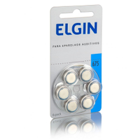 Bateria Zinco Auditiva Elgin 1,4V p/ Aparelho Auditivo PR44 (675) Blister Com 6 unidades -